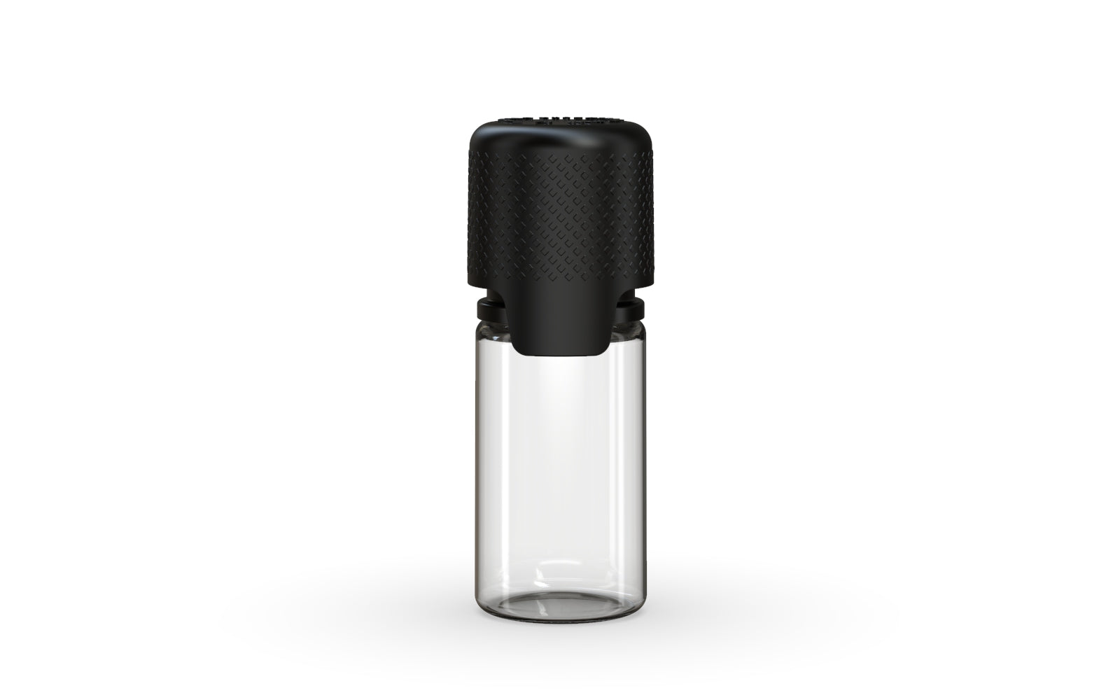 Aviator 10ML Bottle With Inner Seal & Tamper Evident Breakoff Band - Clear Natural Bottle / Opaque Black Cap