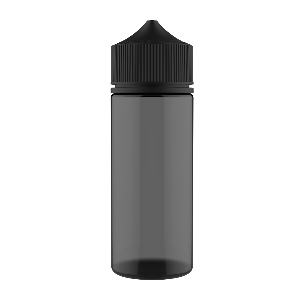 Chubby Gorilla - 120ML Production-Ready Unicorn Bottle - Translucent Black Bottle / Black Cap - V3