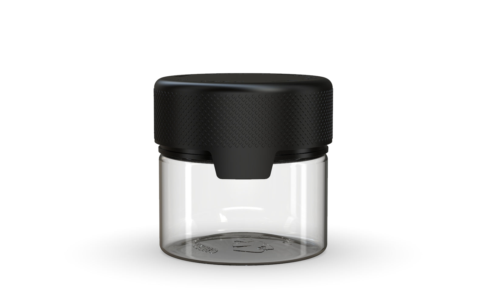 60CC/2FL.OZ/60ML Aviator CR - Container With Inner Seal & Tamper - Clear Natural With Opaque Black Lid