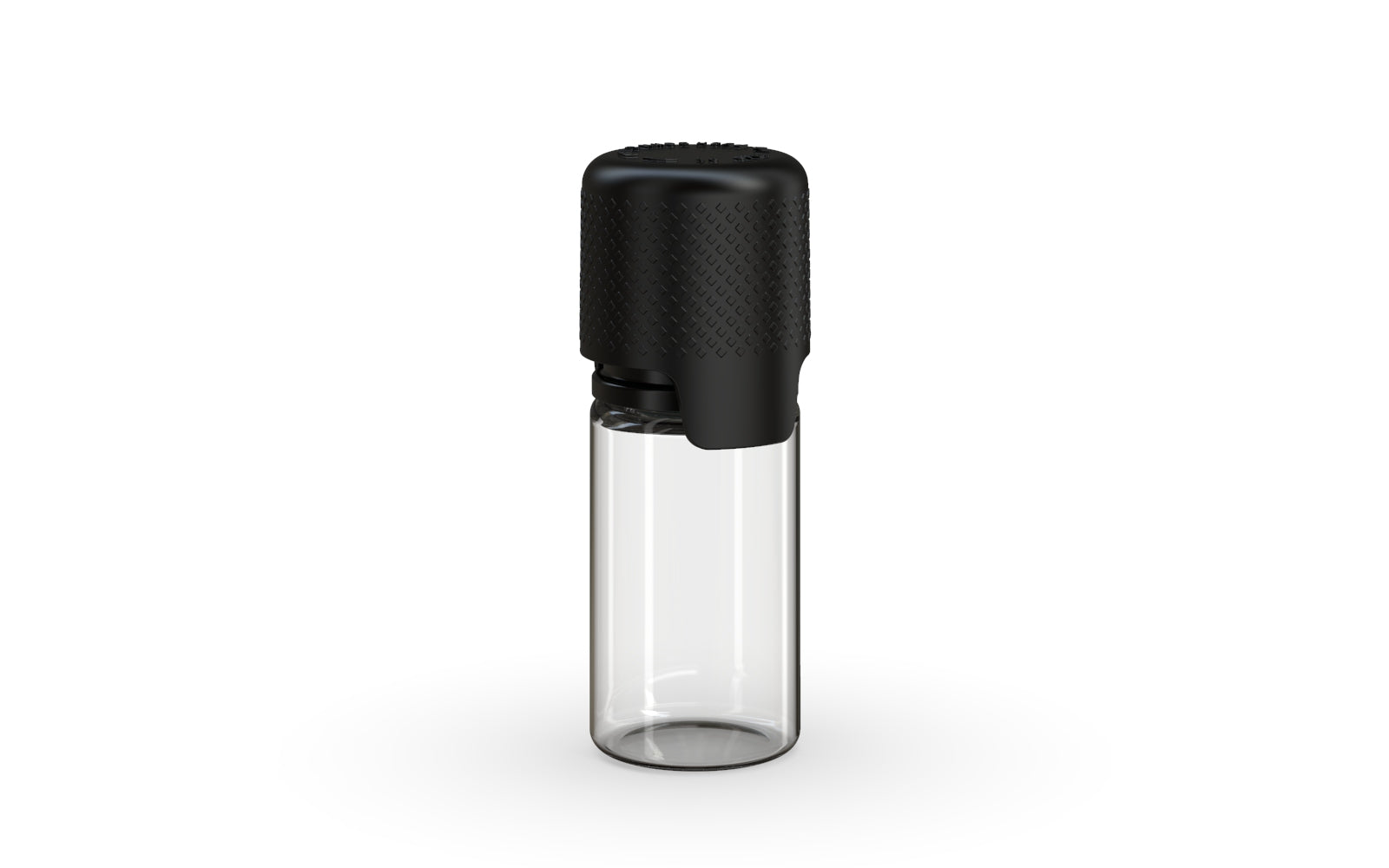 Aviator 10ML Bottle With Inner Seal & Tamper Evident Breakoff Band - Clear Natural Bottle / Opaque Black Cap
