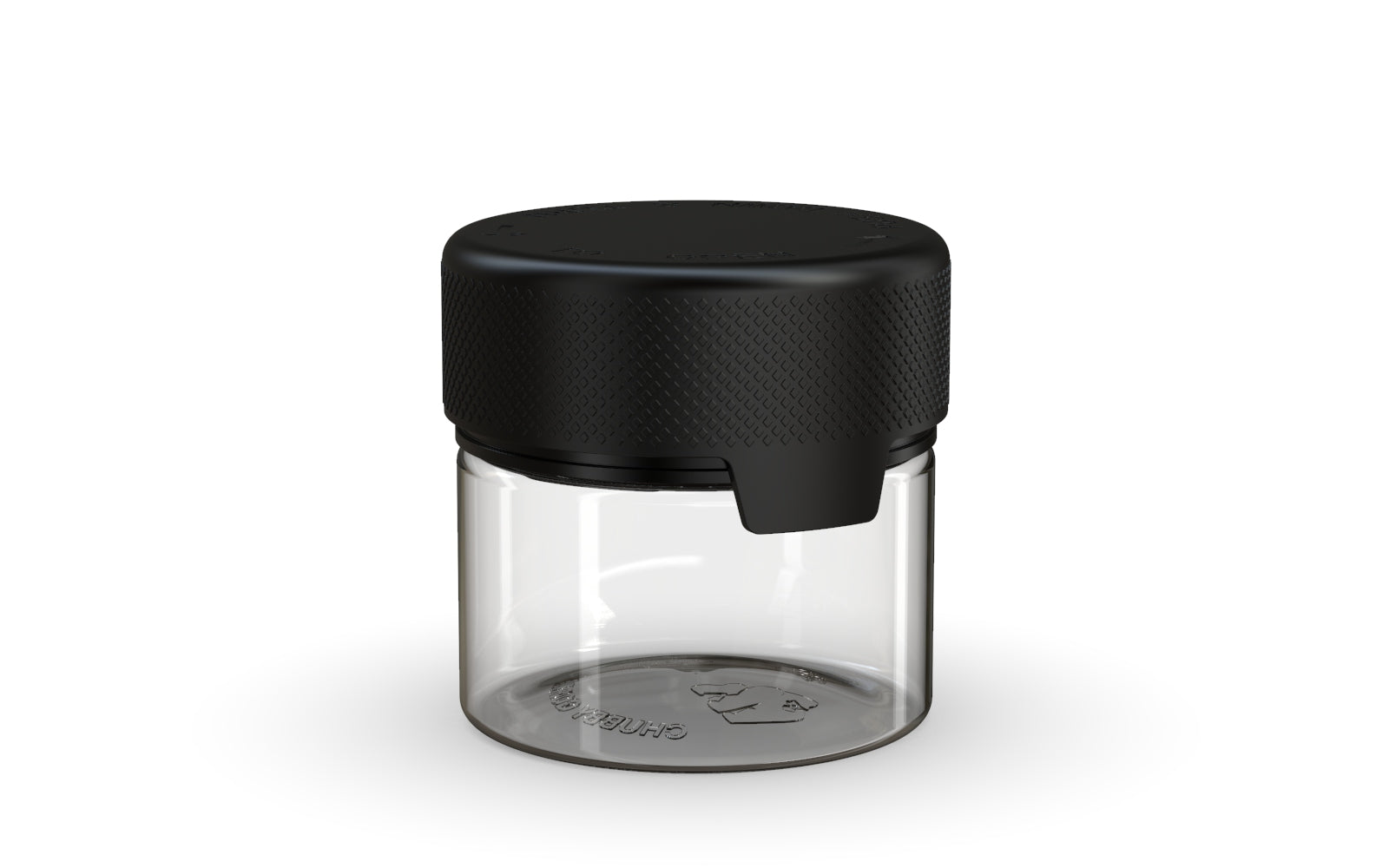 60CC/2FL.OZ/60ML Aviator CR - Container With Inner Seal & Tamper - Clear Natural With Opaque Black Lid