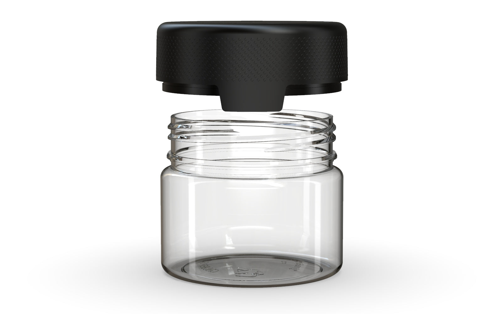 300CC/10FL.OZ/300ML Aviator CR - XL Container With Inner Seal & Tamper - Clear Natural With Opaque Black Lid