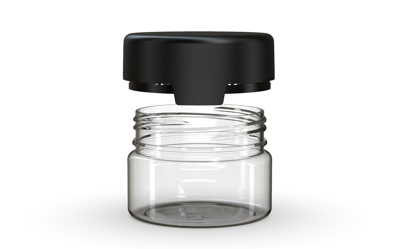 220CC/7.5FL.OZ/220ML Aviator CR - XL Container With Inner Seal & Tamper - Clear Natural With Opaque Black Lid