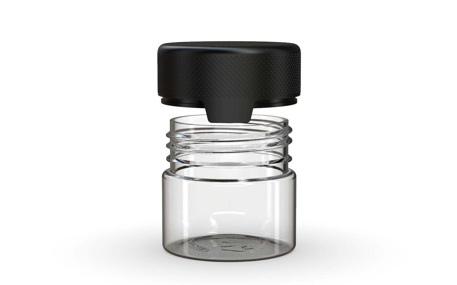 60CC/2FL.OZ/60ML Aviator CR - Container With Inner Seal & Tamper - Clear Natural With Opaque Black Lid