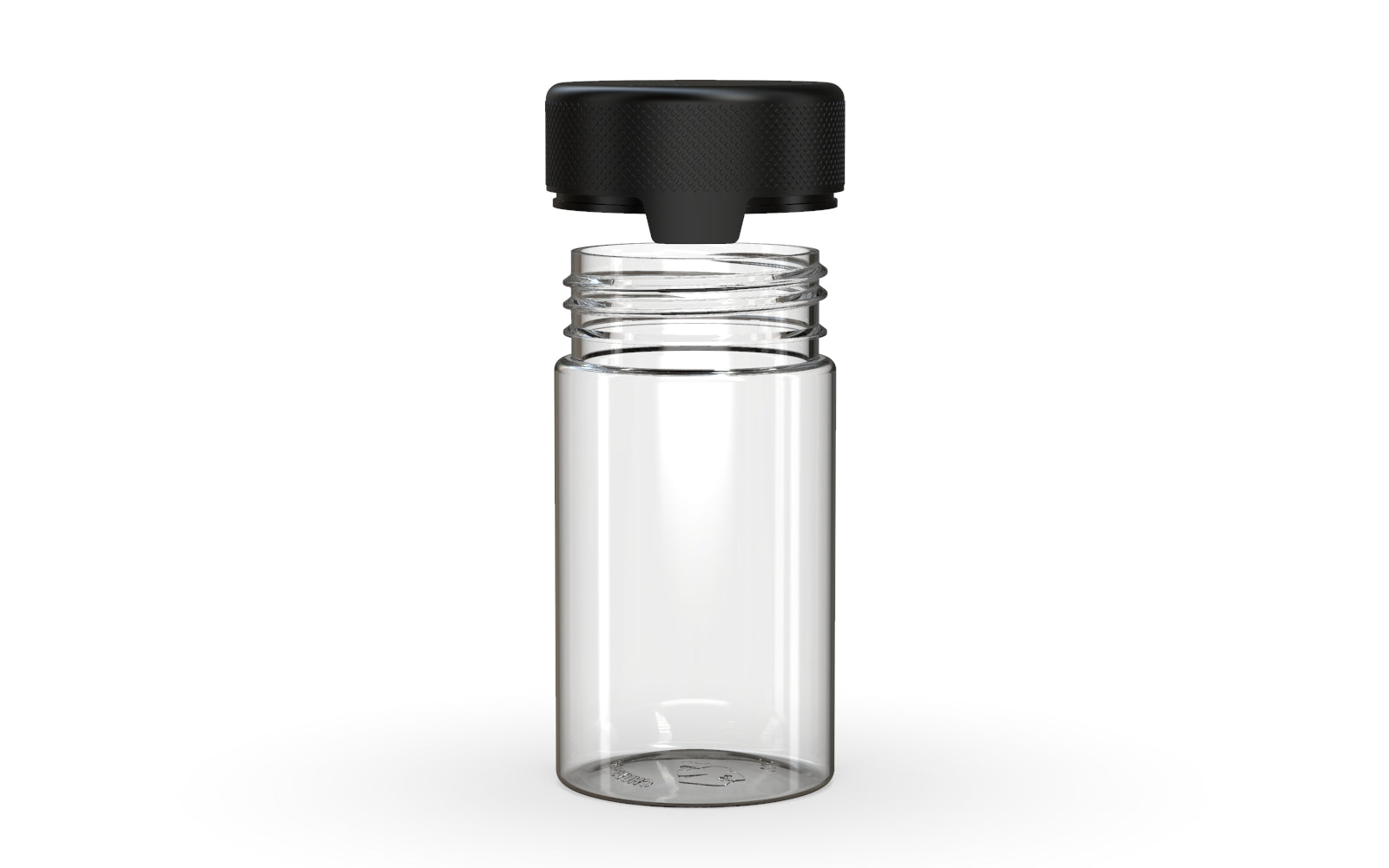 150CC/5OZ/150ML Aviator CR - Container With Inner Seal & Tamper - Clear Natural With Opaque Black Lid