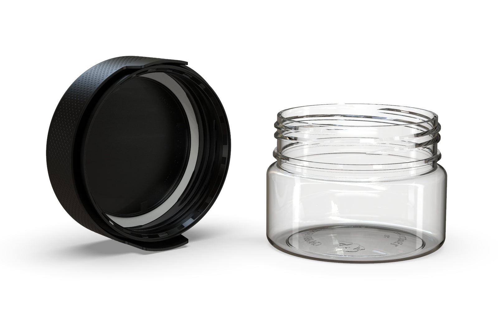 220CC/7.5FL.OZ/220ML Aviator CR - XL Container With Inner Seal & Tamper - Clear Natural With Opaque Black Lid