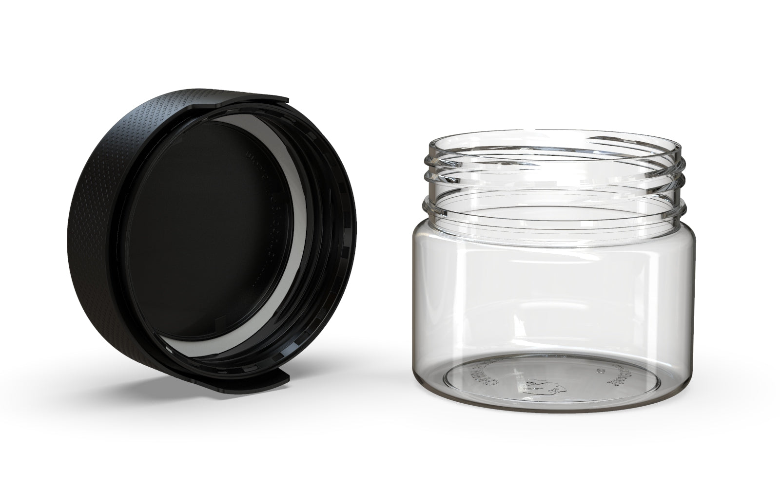 300CC/10FL.OZ/300ML Aviator CR - XL Container With Inner Seal & Tamper - Clear Natural With Opaque Black Lid