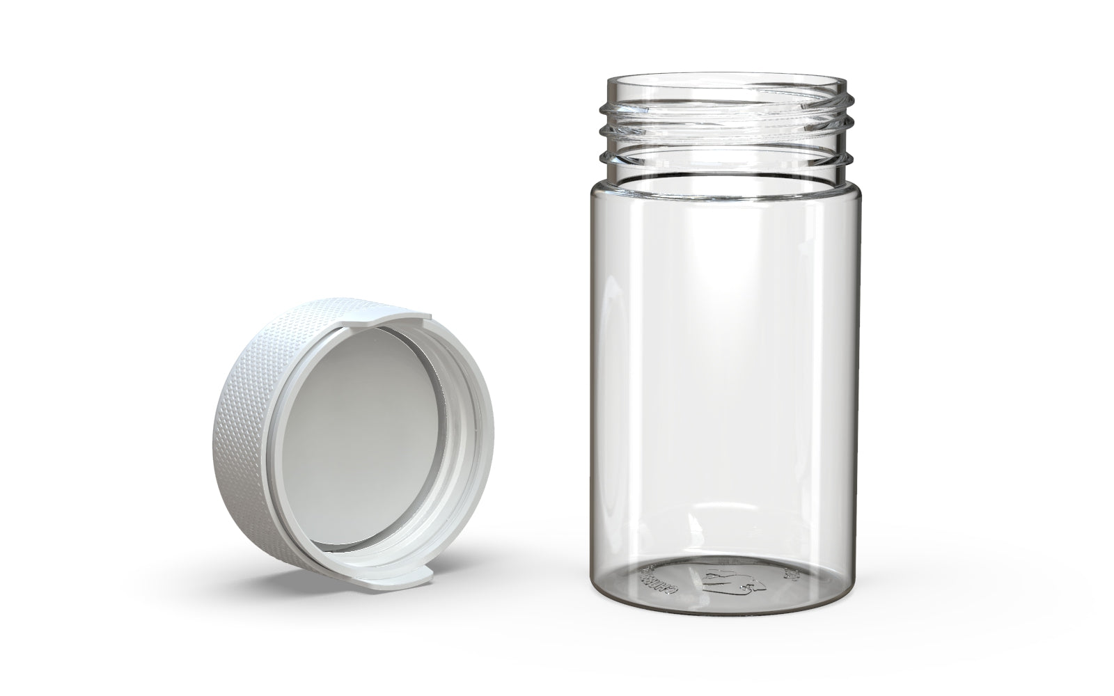 150CC/5OZ/150ML Aviator CR - Container With Inner Seal & Tamper - Clear Natural With Opaque White Lid