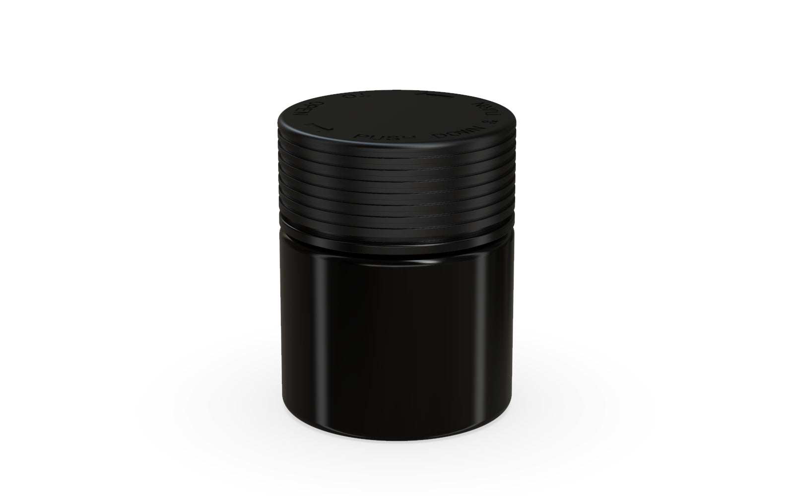 90CC/3FL.OZ Spiral CR - Container With Inner Seal & Tamper - Opaque Black With Opaque Black Lid