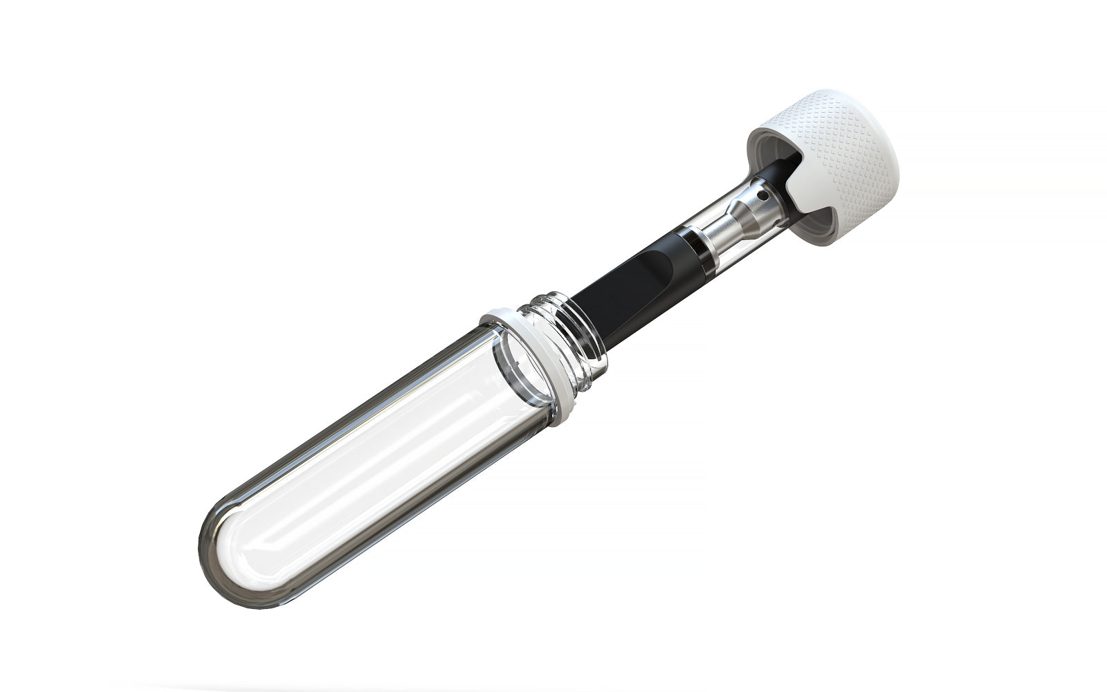 510 Cartridge Aviator CR Container Round Top - Opaque White With Opaque White Lid