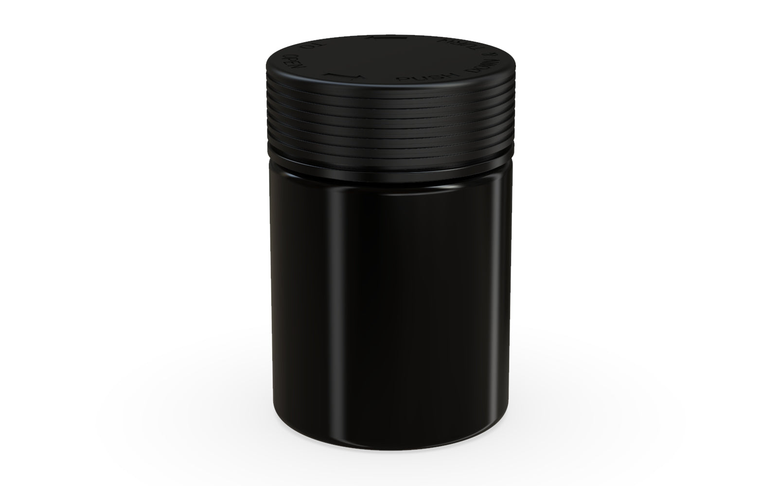 650CC/21.5FL.OZ Spiral CR - XL Container With Inner Seal & Tamper - Opaque Black Container With Opaque Black Lid