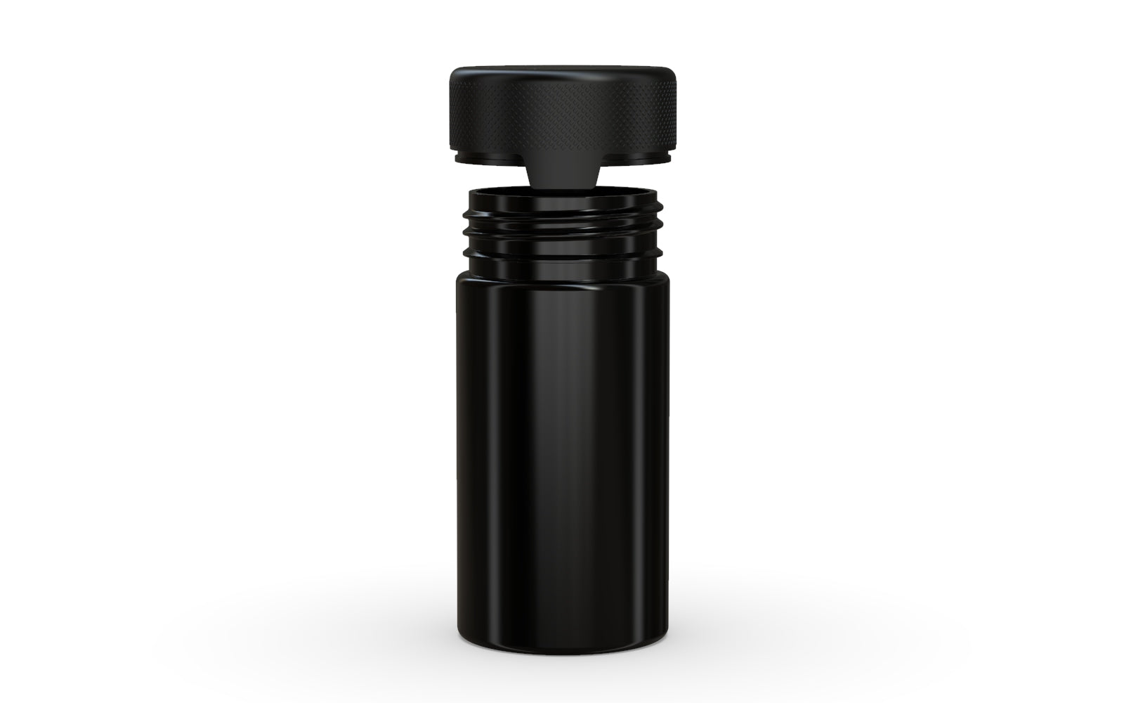 180CC/6FL.OZ/180ML Aviator CR - Container With Inner Seal & Tamper - Opaque Black With Opaque Black Lid