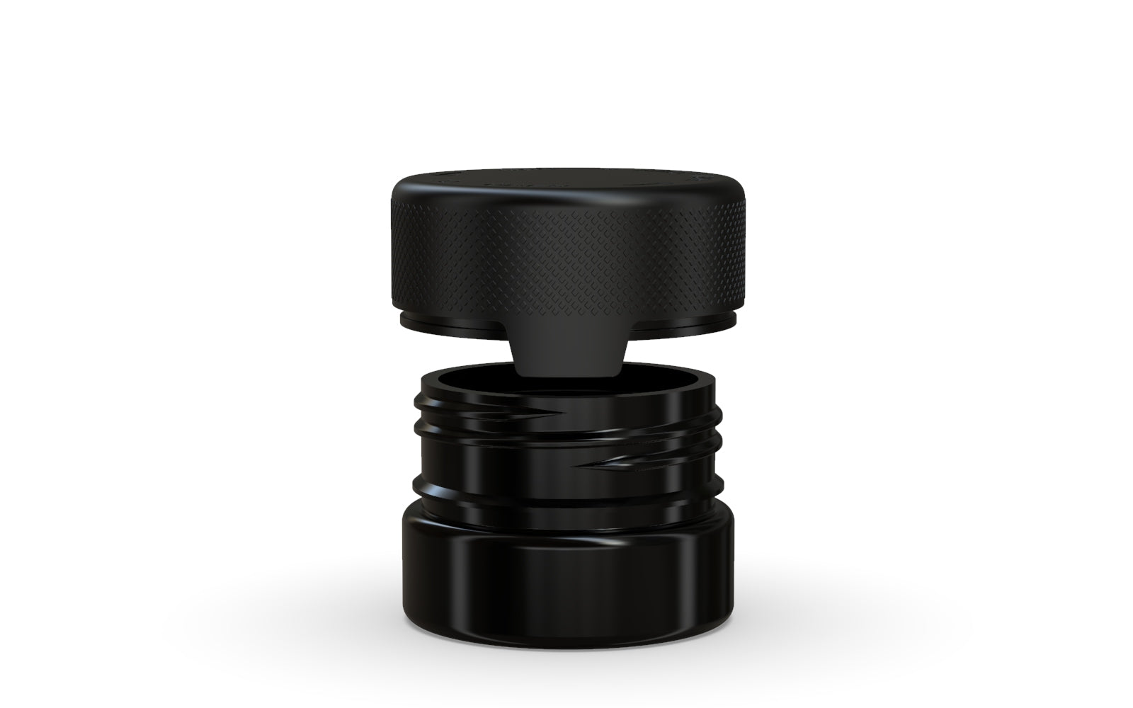 30CC/1FL.OZ/30ML Aviator CR - Container With Inner Seal & Tamper - Opaque Black With Opaque Black Lid