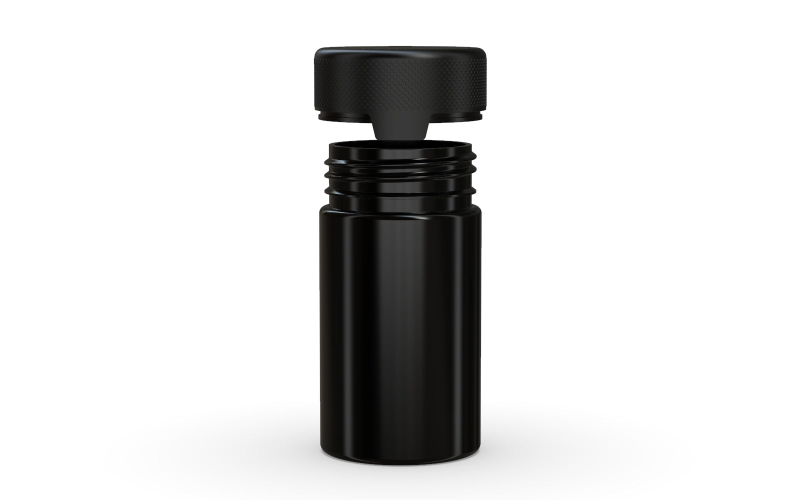 150CC/5OZ/150ML Aviator CR - Container With Inner Seal & Tamper - Opaque Black With Opaque Black Lid
