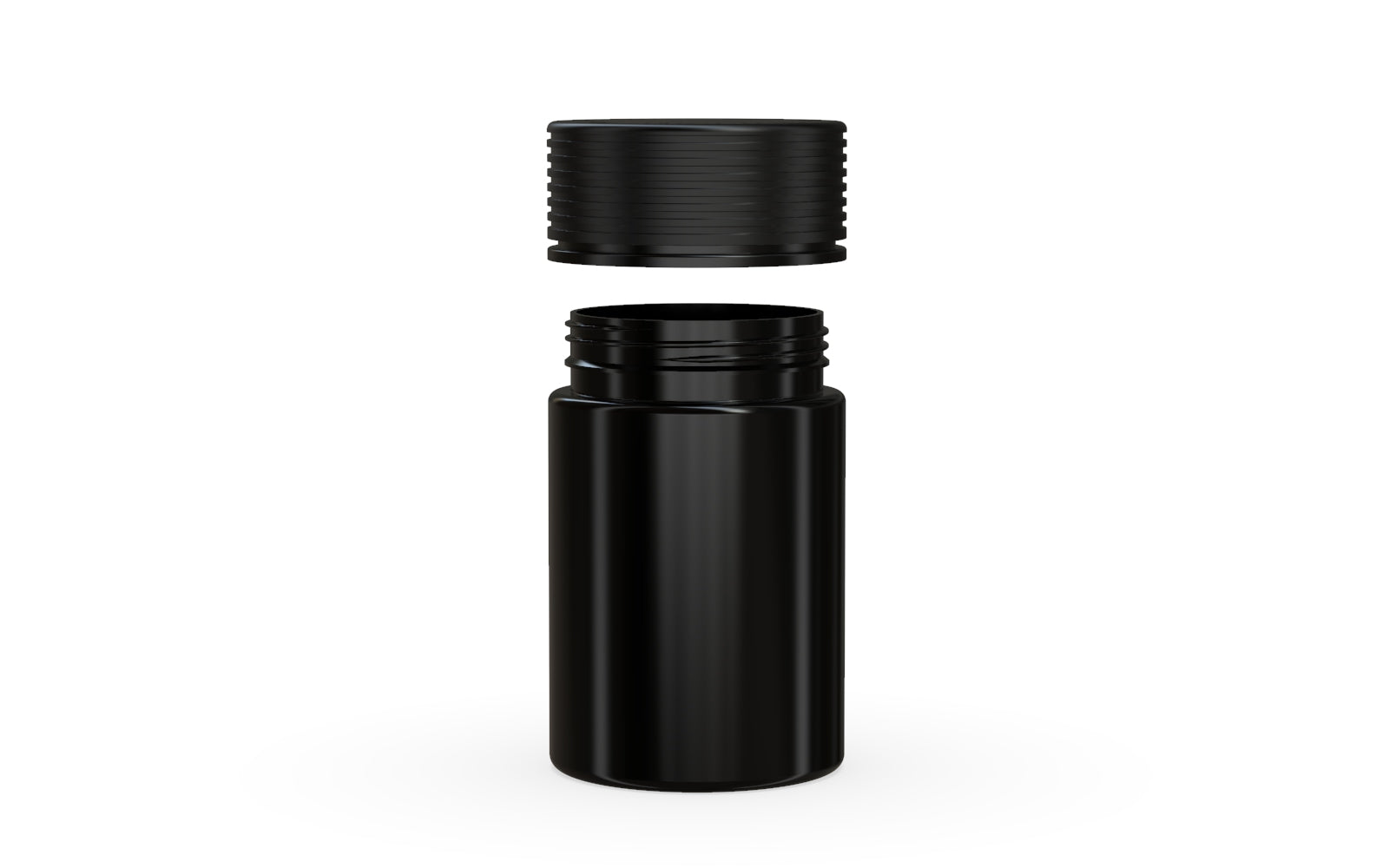 150CC/5OZ Spiral CR - Container With Inner Seal & Tamper - Opaque Black With Opaque Black Lid