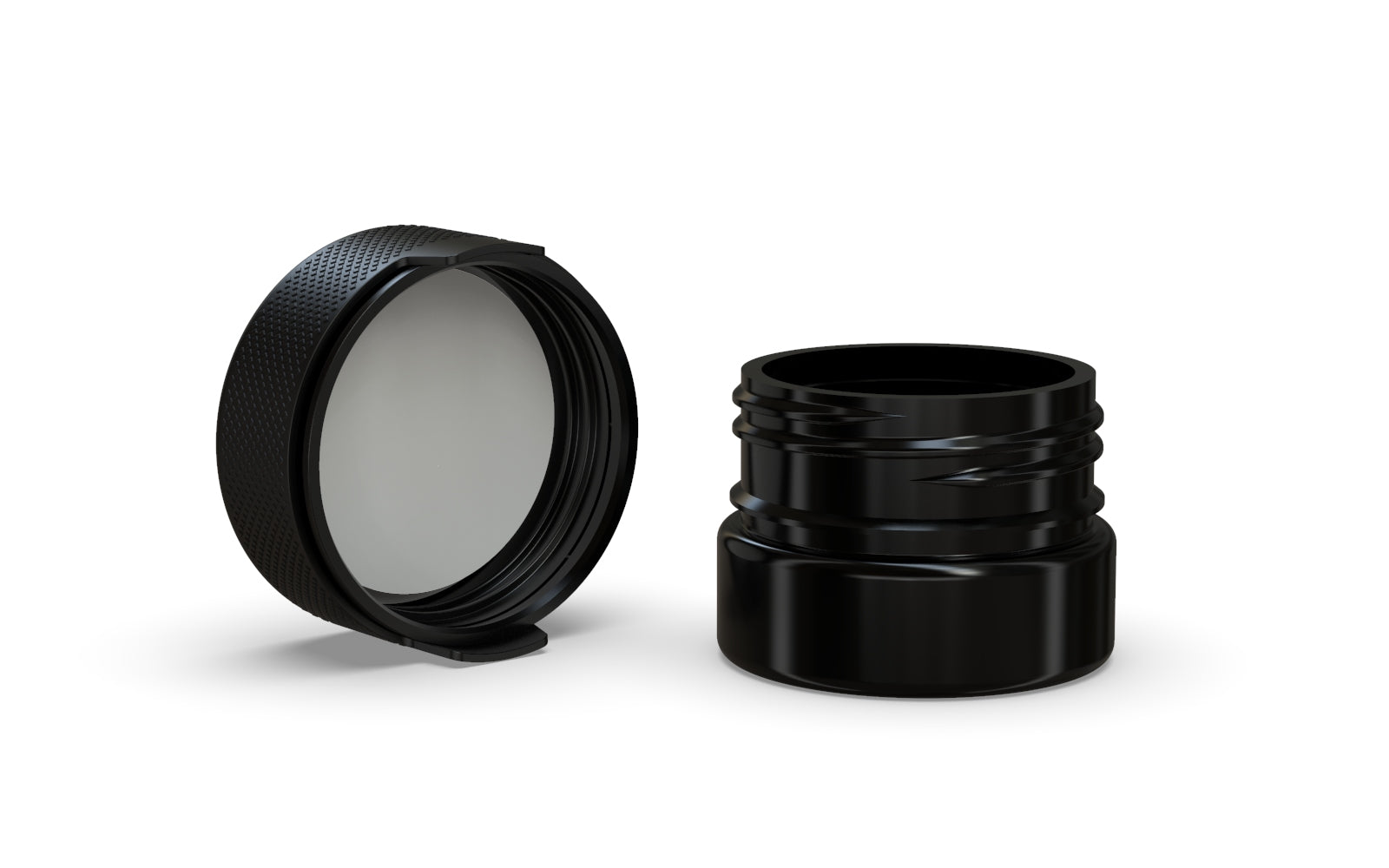 30CC/1FL.OZ/30ML Aviator CR - Container With Inner Seal & Tamper - Opaque Black With Opaque Black Lid