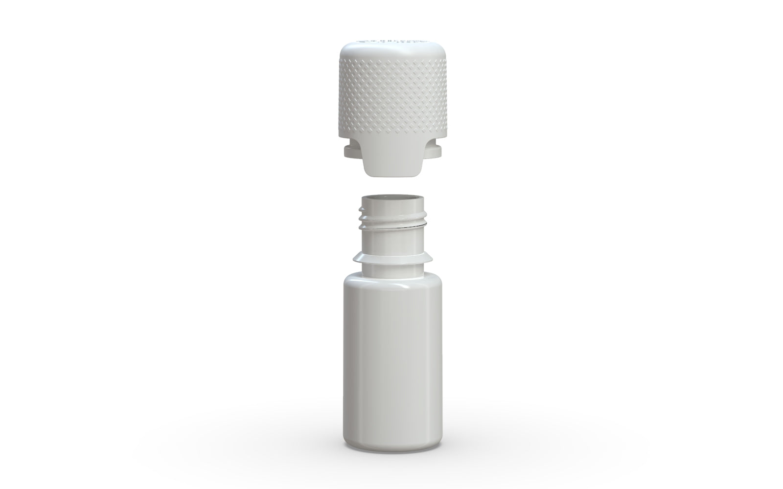 Aviator 10ML Bottle With Inner Seal & Tamper Evident Breakoff Band - Opaque White Bottle / Opaque White Cap