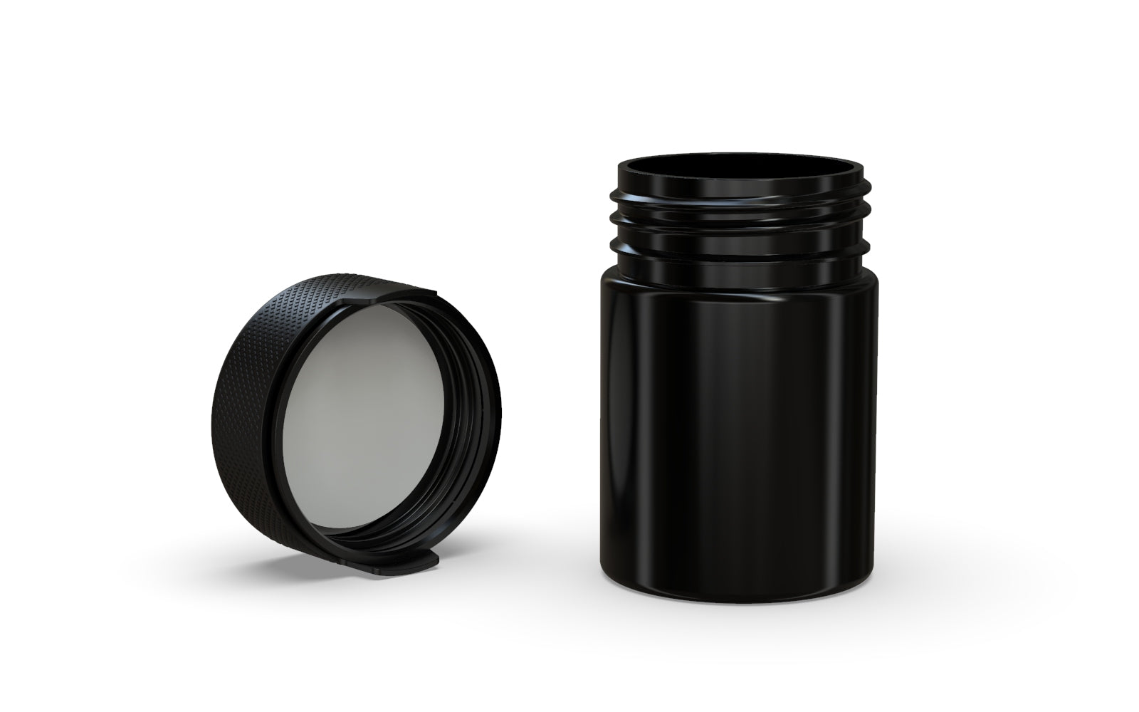 120CC/4FL.OZ/120ML Aviator CR - Container With Inner Seal & Tamper - Opaque Black With Opaque Black Lid