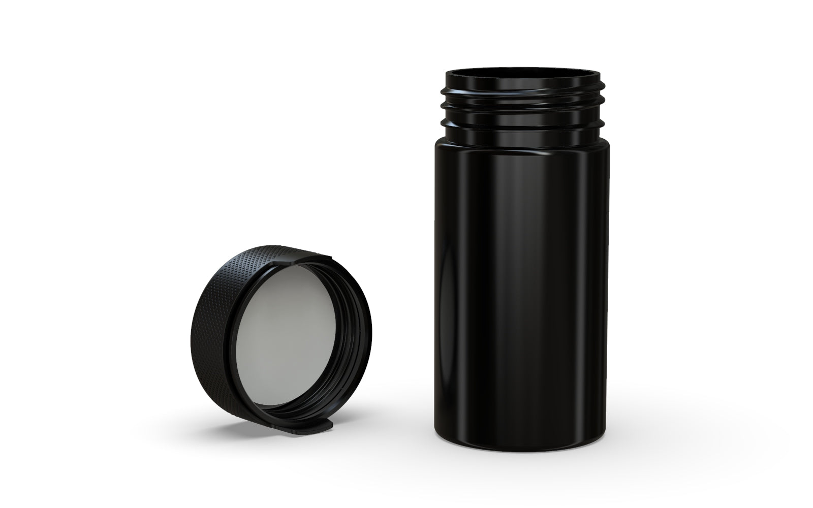180CC/6FL.OZ/180ML Aviator CR - Container With Inner Seal & Tamper - Opaque Black With Opaque Black Lid