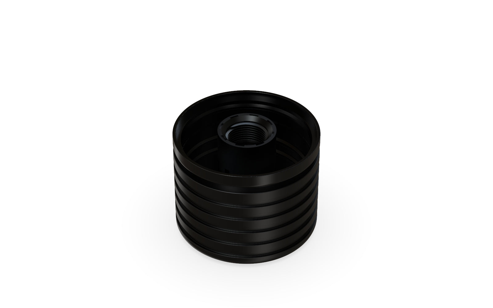 510 Cartridge Spiral CR Container Round Top - Opaque Black With Opaque Black Lid