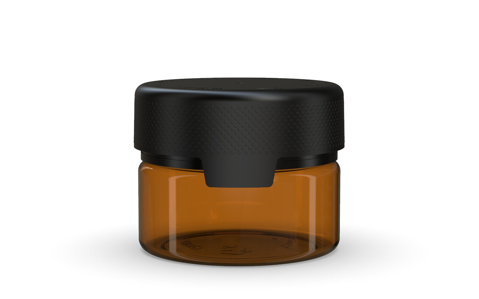 220CC/7.5FL.OZ/220ML Aviator CR - XL Container With Inner Seal & Tamper - Translucent Amber With Opaque Black Lid