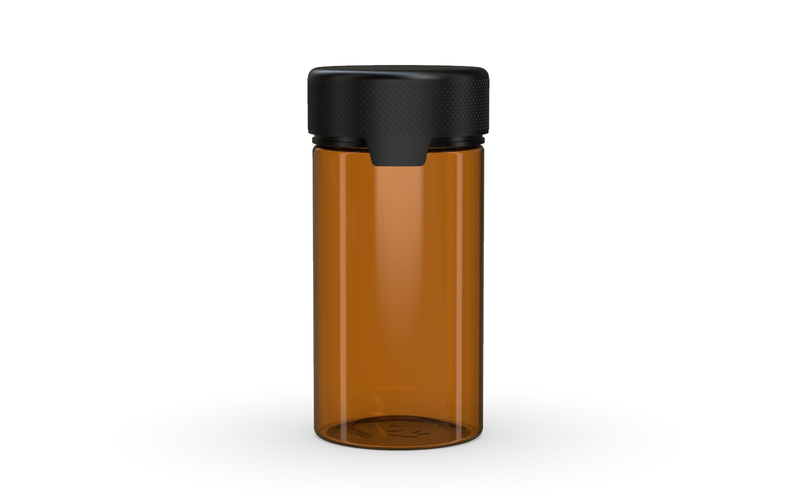 180CC/6FL.OZ/180ML Aviator CR - Container With Inner Seal & Tamper - Translucent Amber With Opaque Black Lid