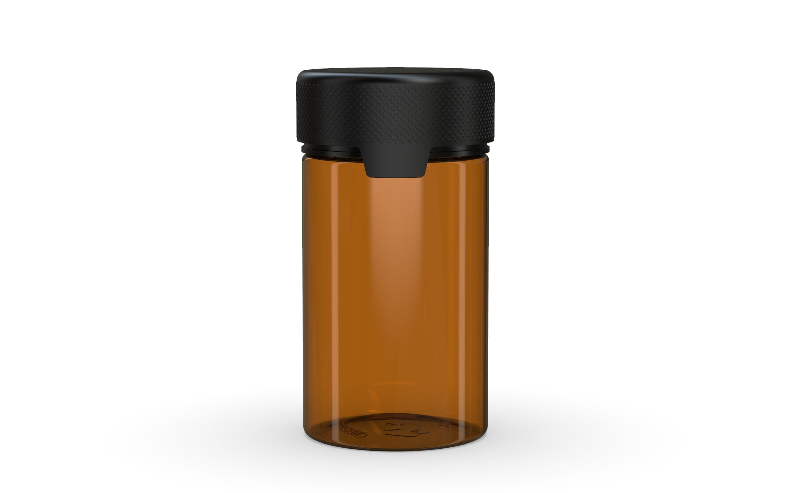 150CC/5OZ/150ML Aviator CR - Container With Inner Seal & Tamper - Translucent Amber With Opaque Black Lid