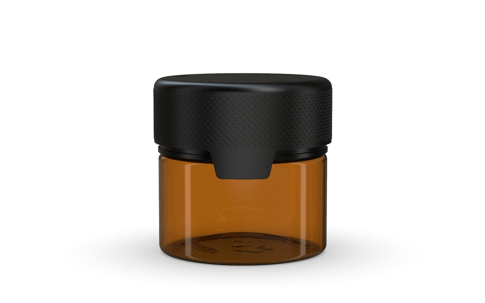 60CC/2FL.OZ/60ML Aviator CR - Container With Inner Seal & Tamper - Translucent Amber With Opaque Black Lid