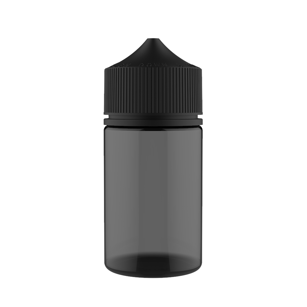 Chubby Gorilla - 75ML Stubby Unicorn Bottle - Transparent Black Bottle / Black Cap - V3 - Copackr.com