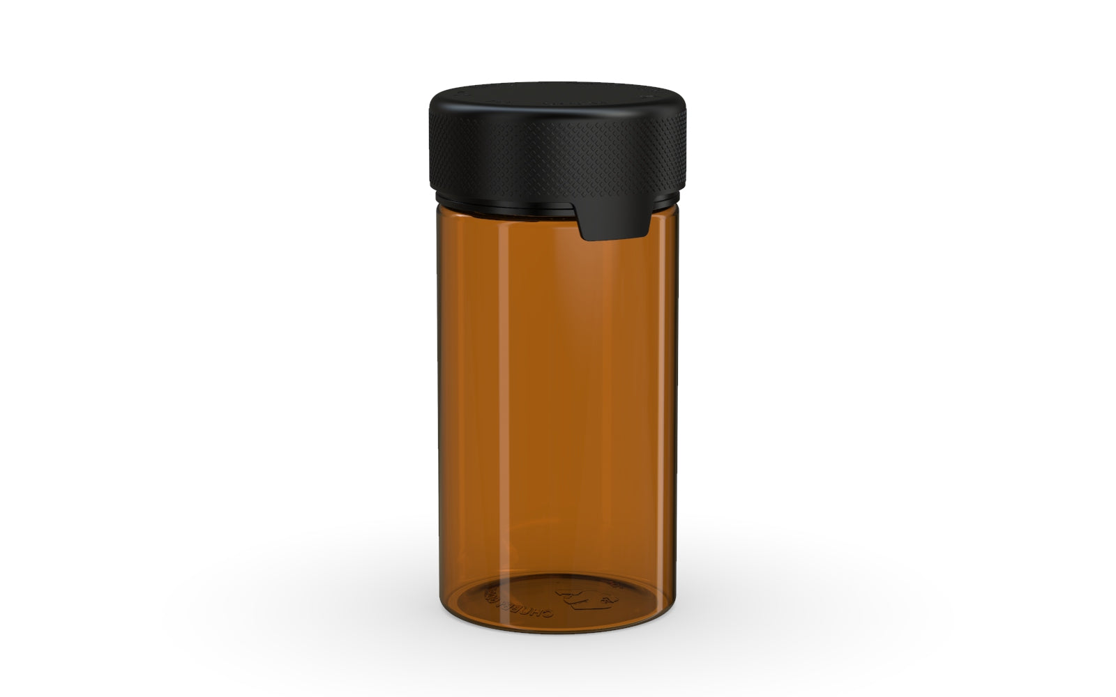 180CC/6FL.OZ/180ML Aviator CR - Container With Inner Seal & Tamper - Translucent Amber With Opaque Black Lid