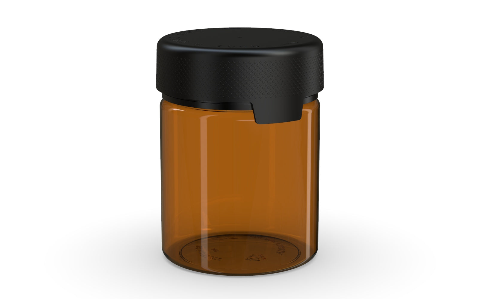 550CC/18.5FL.OZ/550ML Aviator CR - XL Container With Inner Seal & Tamper - Translucent Amber With Opaque Black Lid