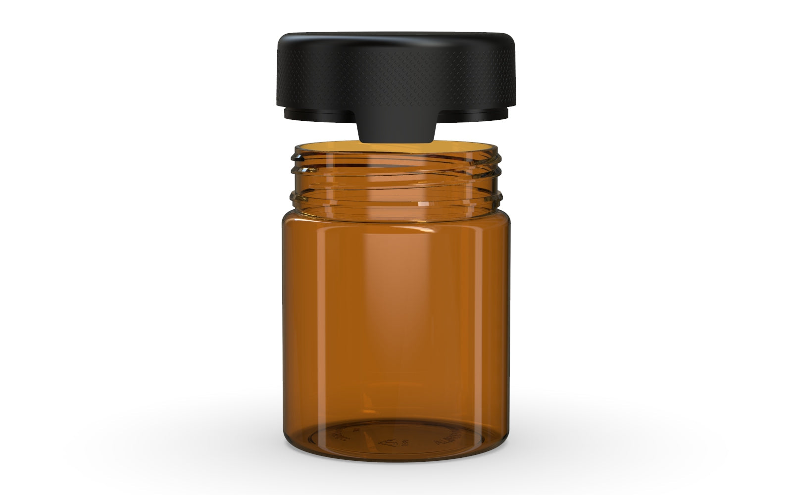 550CC/18.5FL.OZ/550ML Aviator CR - XL Container With Inner Seal & Tamper - Translucent Amber With Opaque Black Lid