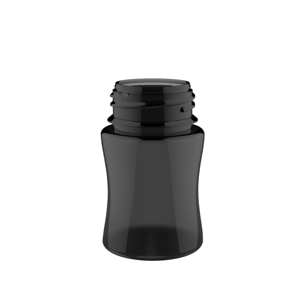 Chubby Gorilla 60ML Stubby Unicorn Bottle - Black Transparent Bottle / Black Cap - V3 - Copackr.com
