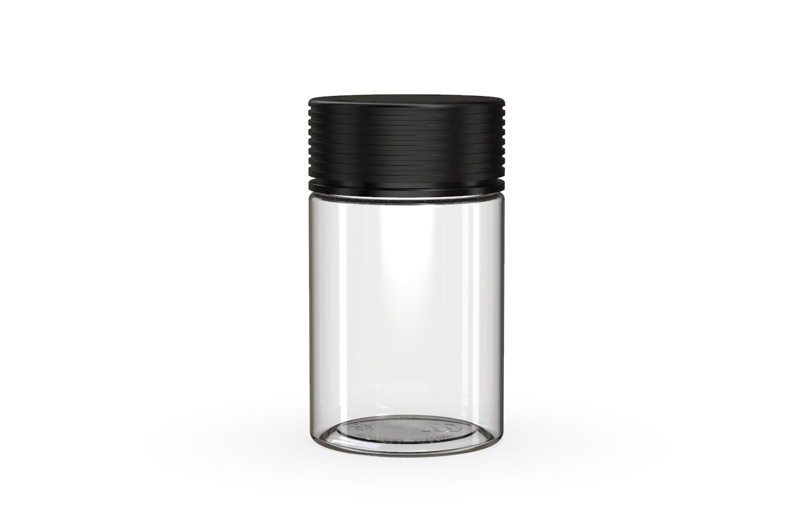 150CC/5OZ Spiral CR - Container With Inner Seal & Tamper - Clear Natural With Opaque Black Lid