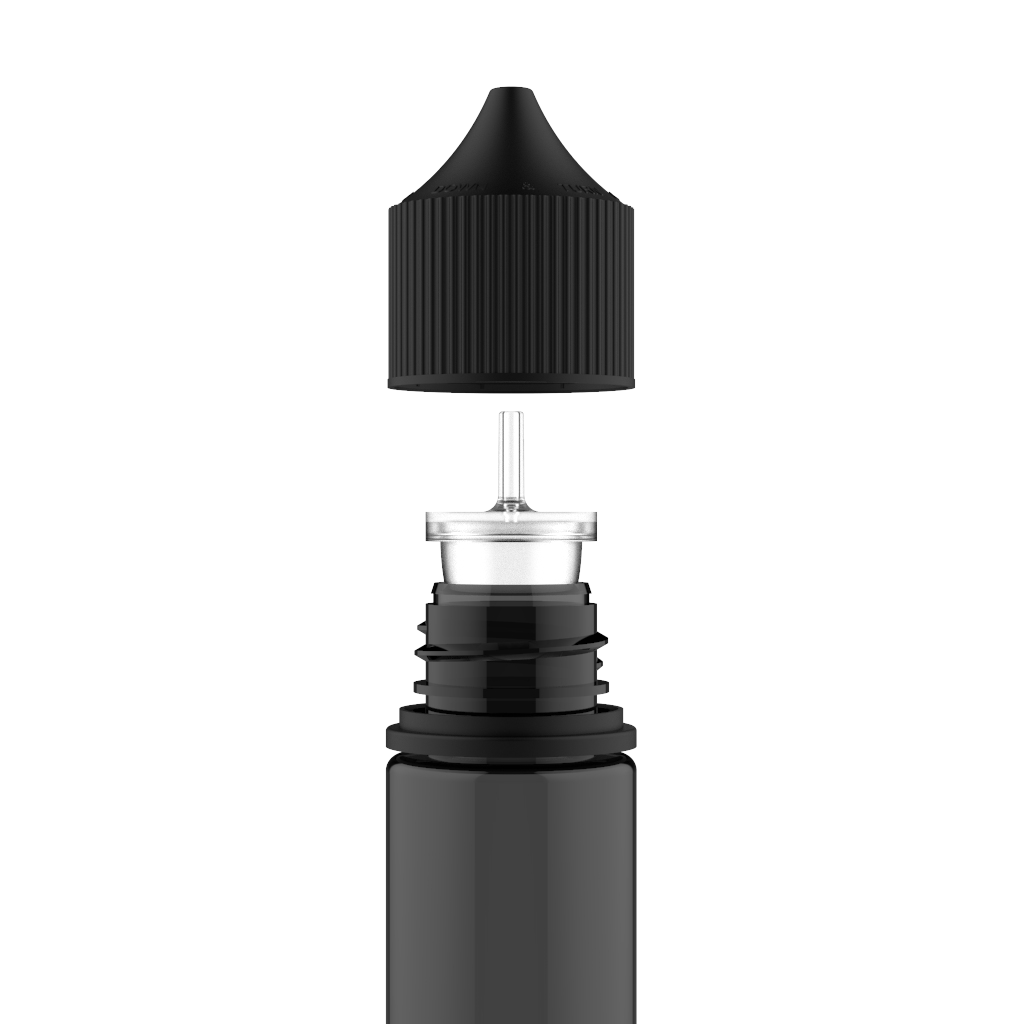 Chubby Gorilla - 75ML Unicorn Bottle - Transparent Black Bottle / Black Cap - V3 - Copackr.com