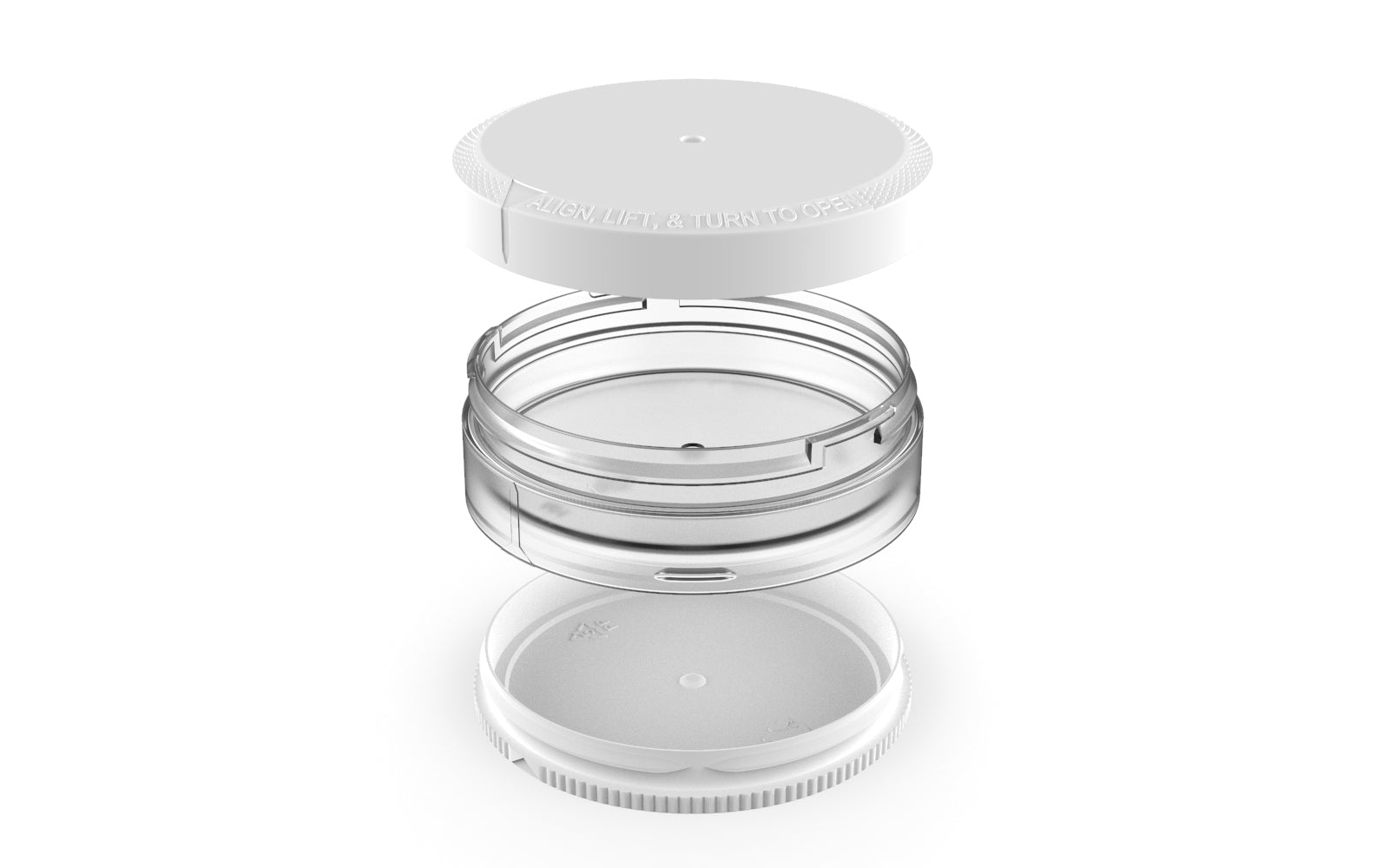 Pouch Container by Chubby Gorilla® - Clear Transparent - Opaque White Top & Bottom