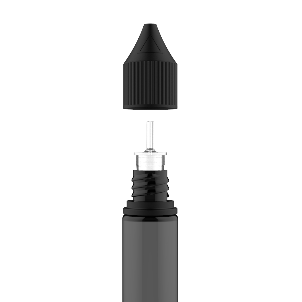 Chubby Gorilla - 20ML Unicorn Bottle - Transparent Black Bottle / Black Cap - V3 - Copackr.com