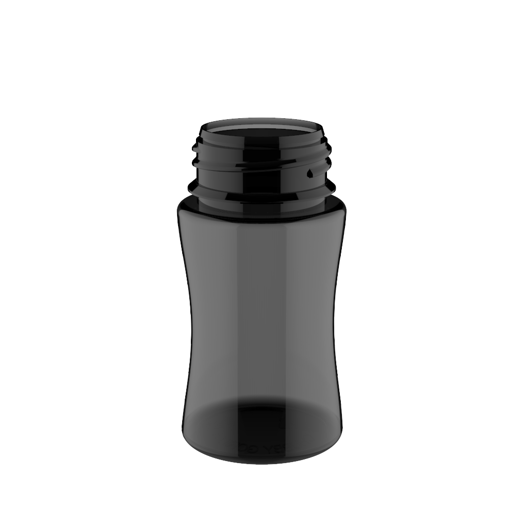 Chubby Gorilla - 75ML Stubby Unicorn Bottle - Transparent Black Bottle / Black Cap - V3 - Copackr.com