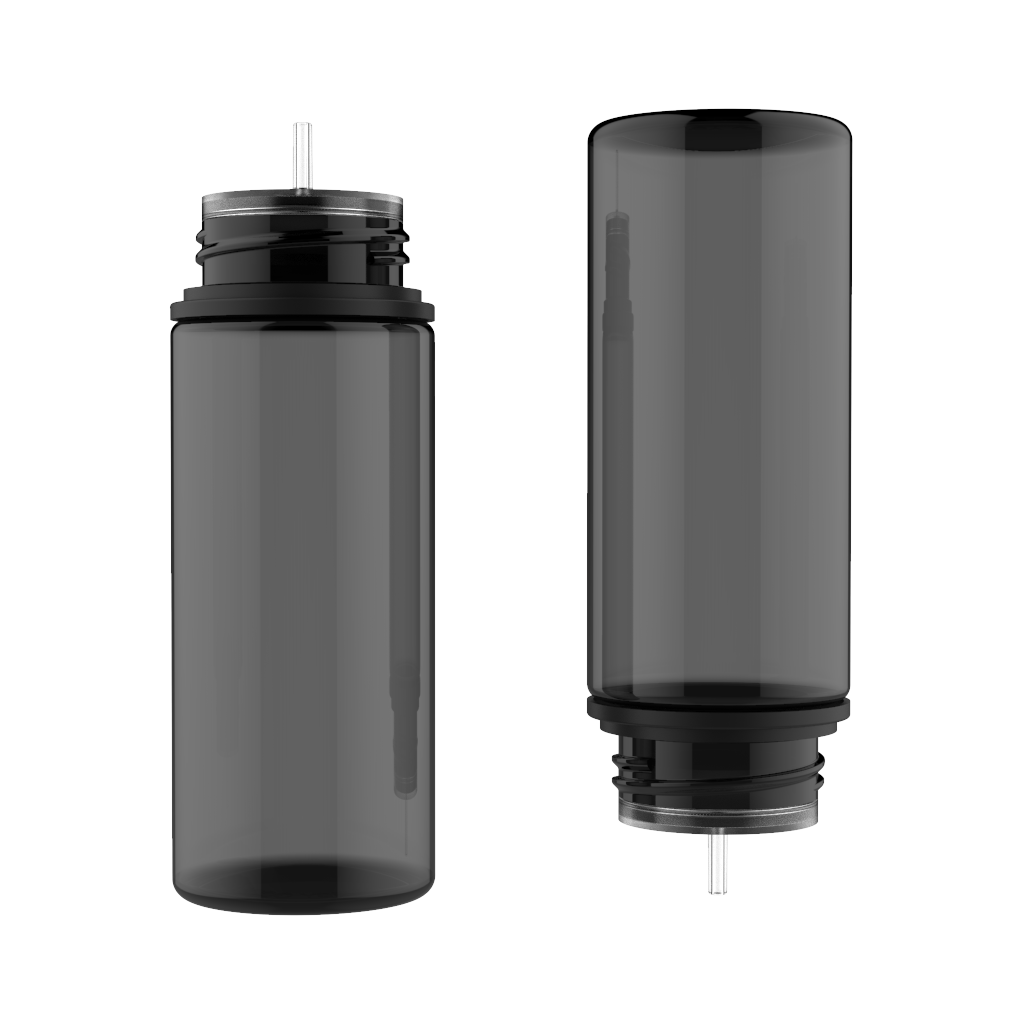 Chubby Gorilla - 120ML Production-Ready Unicorn Bottle - Translucent Black Bottle / Black Cap - V3