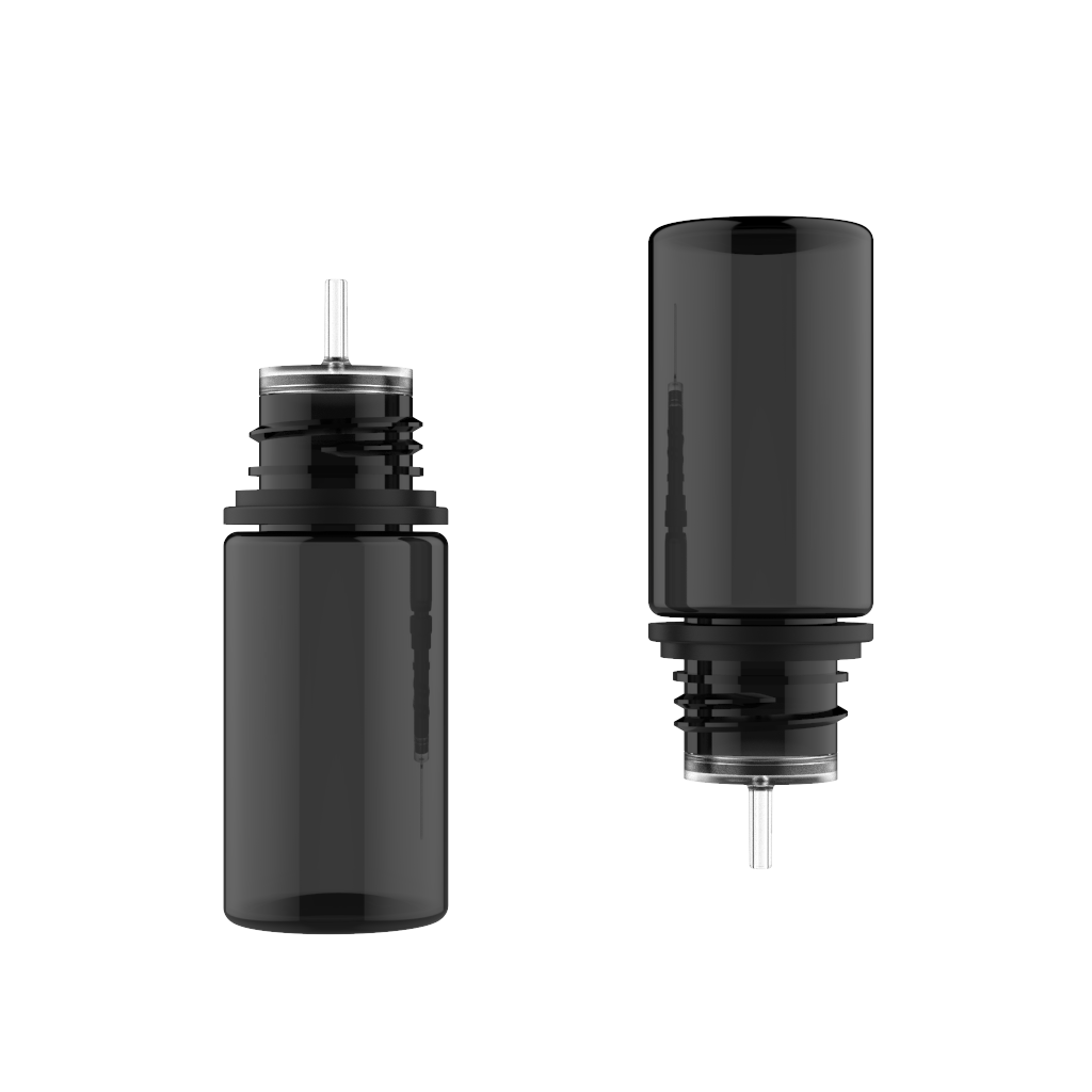 Chubby Gorilla Chubby Gorilla - 30ML Stubby Unicorn Bottle - Transparent Black Bottle / Black Cap - V3