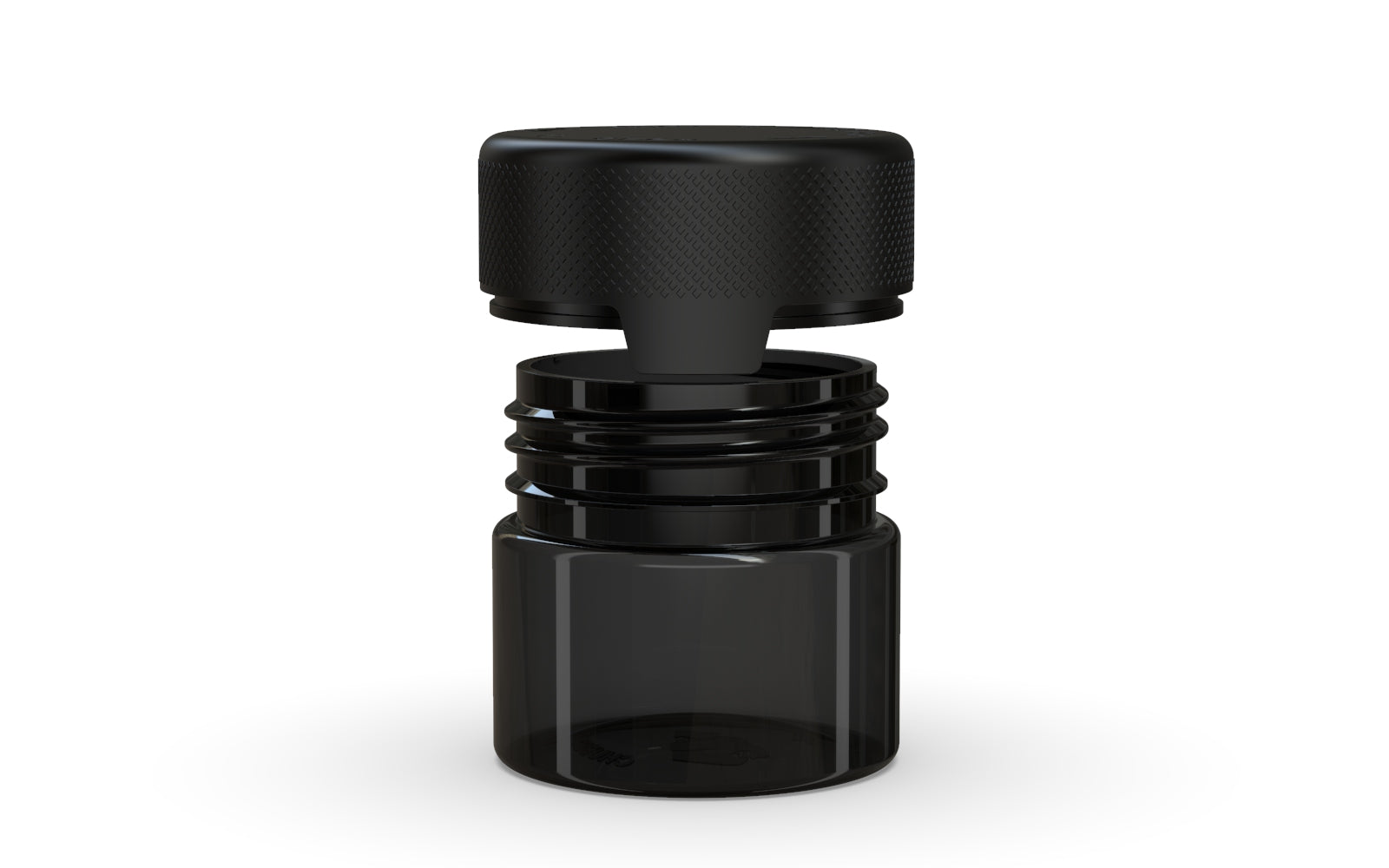 60CC/2FL.OZ/60ML Aviator CR - Container With Inner Seal & Tamper - Translucent Black With Opaque Black Lid