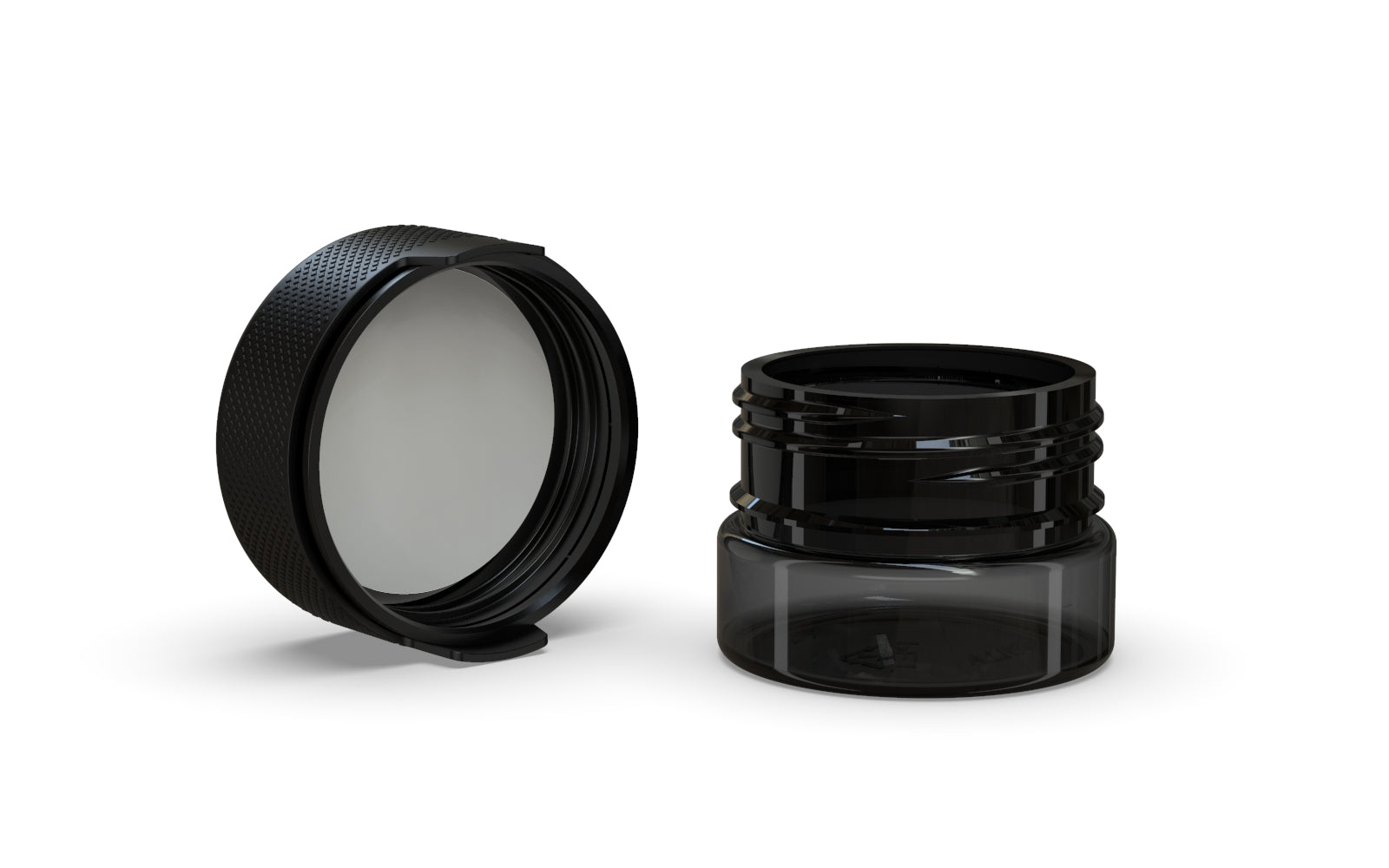 30CC/1FL.OZ/30ML Aviator CR - Container With Inner Seal & Tamper - Translucent Black With Opaque Black Lid