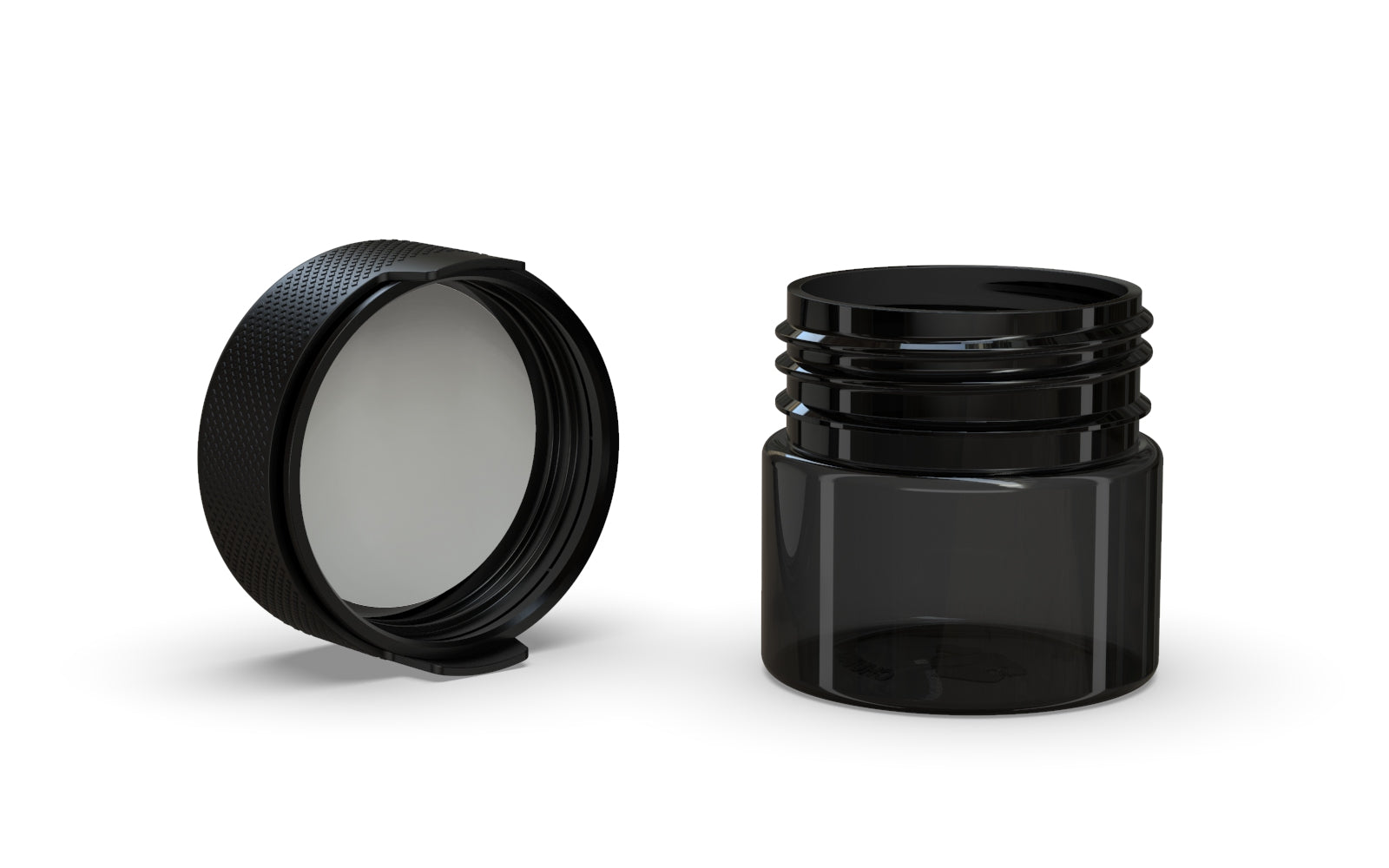 60CC/2FL.OZ/60ML Aviator CR - Container With Inner Seal & Tamper - Translucent Black With Opaque Black Lid