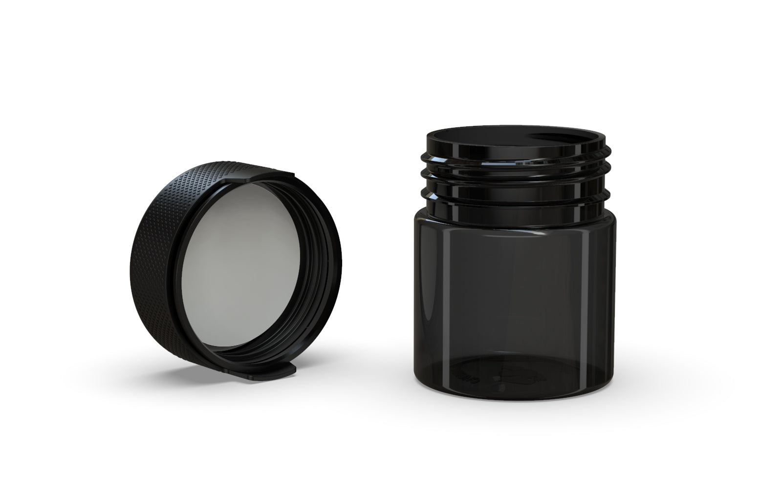 90CC/3FL.OZ/90ML Aviator CR - Container With Inner Seal & Tamper - Translucent Black With Opaque Black Lid