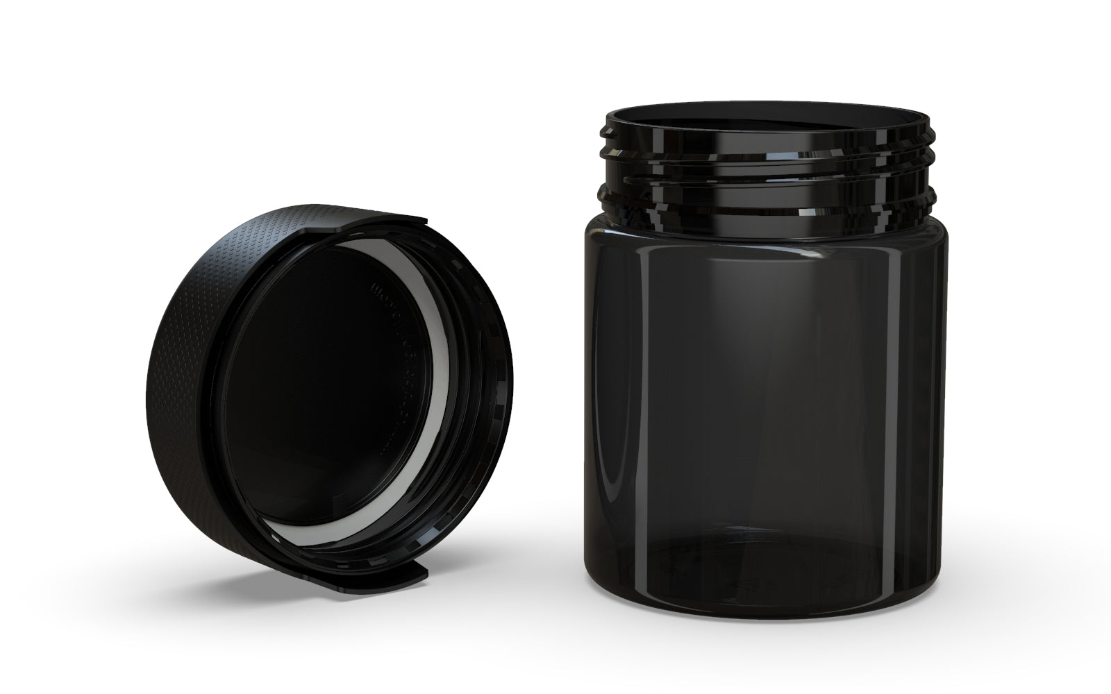 550CC/18.5FL.OZ/550ML Aviator CR - XL Container With Inner Seal & Tamper - Translucent Black With Opaque Black Lid
