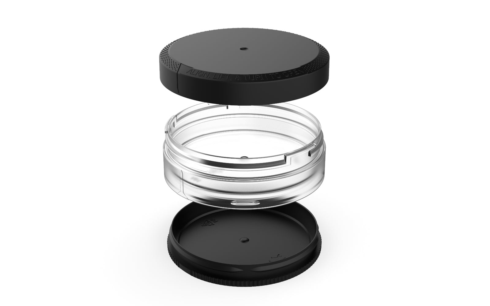 Pouch Container by Chubby Gorilla® - Clear Transparent - Opaque Black Top & Bottom