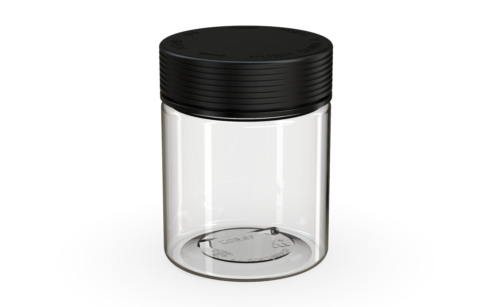550CC/18.5FL.OZ Spiral CR - XL Container With Inner Seal & Tamper - Clear Natural With Opaque Black Lid