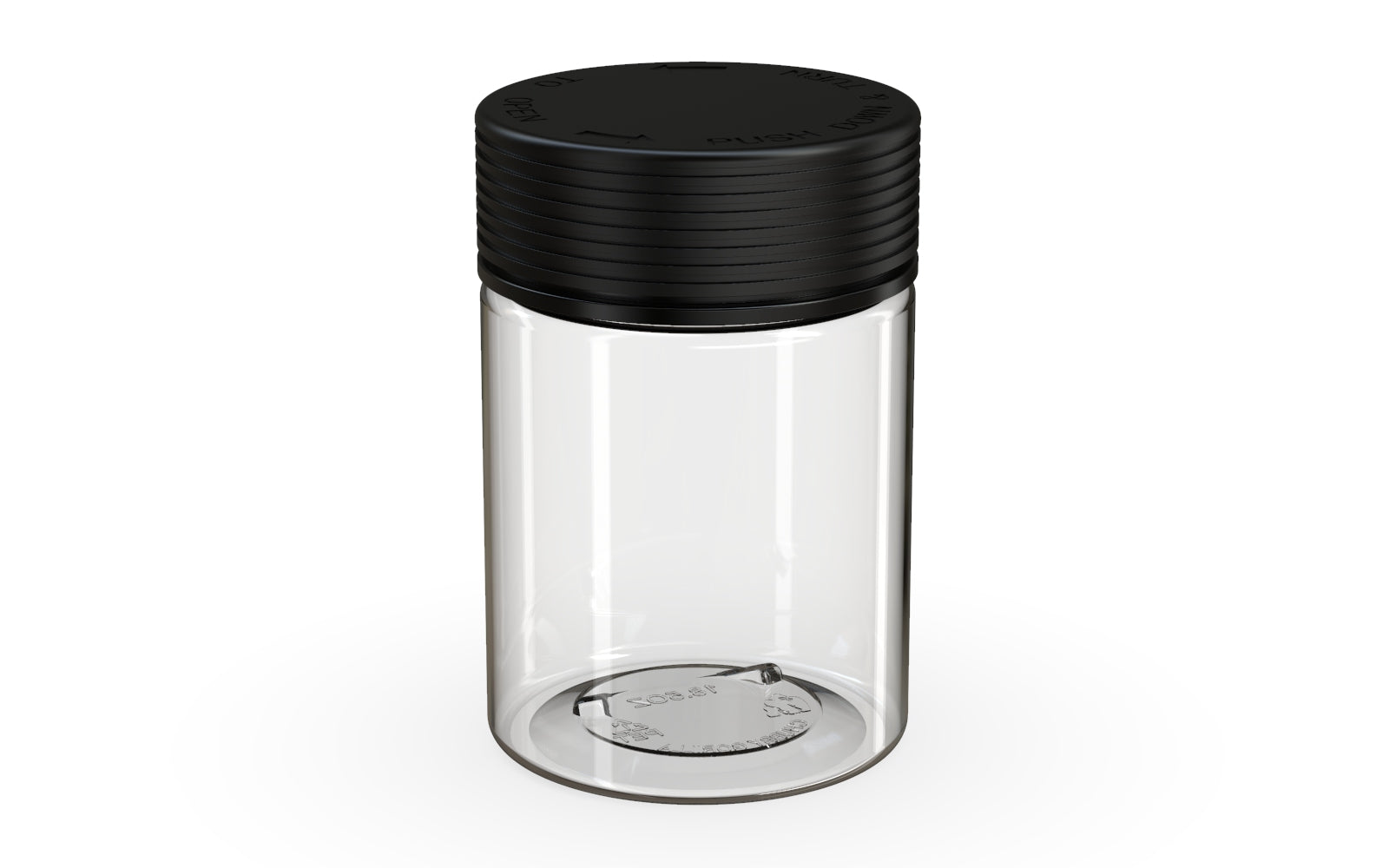 650CC/21.5FL.OZ Spiral CR - XL Container With Inner Seal & Tamper - Clear Natural With Opaque Black Lid