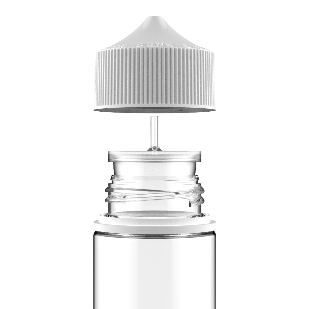 Chubby Gorilla Chubby Gorilla - 120ML Unicorn Bottle - Clear Bottle / White Cap - V3