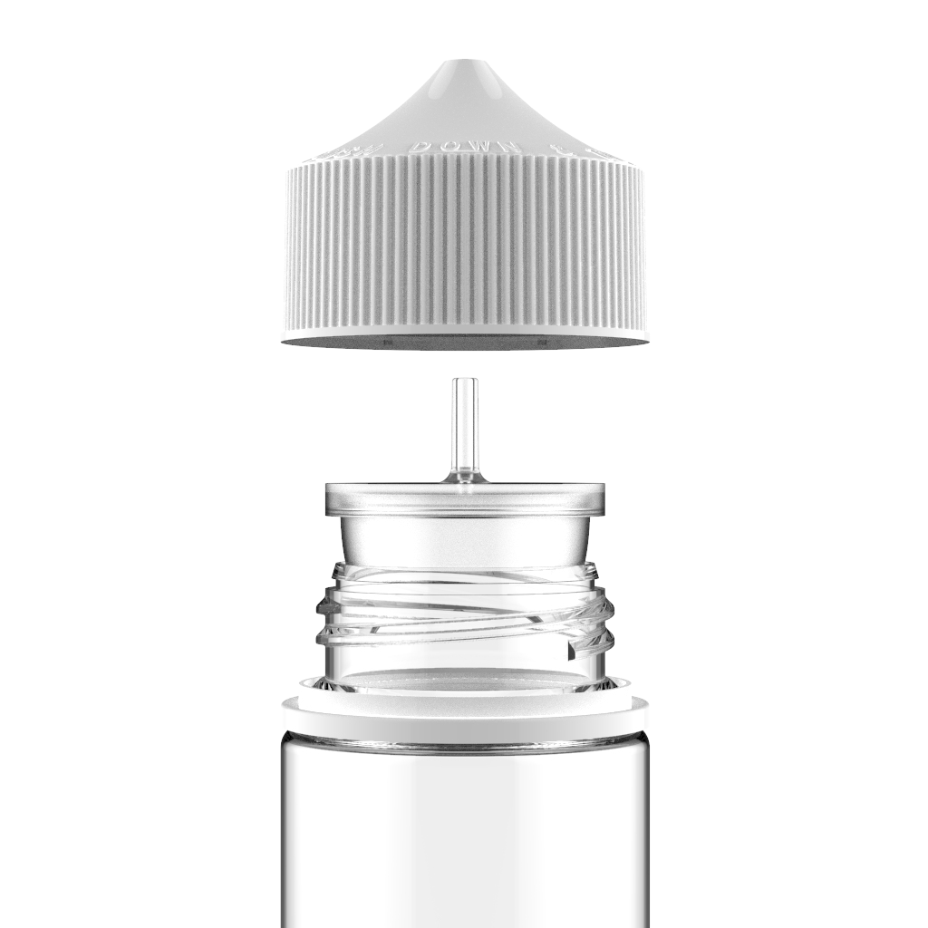 Chubby Gorilla Chubby Gorilla - 100ML Unicorn Bottle - Clear Bottle / White Cap - V3